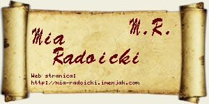 Mia Radoički vizit kartica